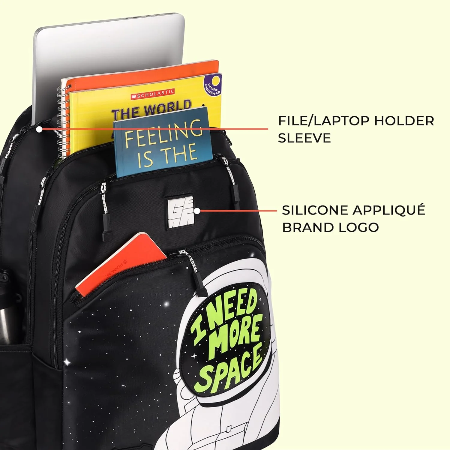 Space Pod Backpack 19″ Boys (Black) - Image 9